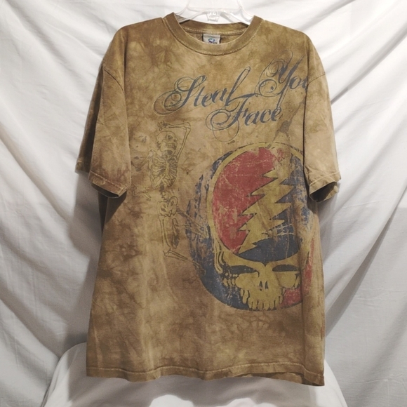 SALE! RARE! Grateful Dead Steal Your Face Liquid Blue Tye Dye Band Shirt (X-67)